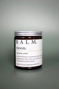 Packaged in a recyclable glass jar with an aluminium lid, the Balm Wellness Moon Candle combines scent notes of Subtle, light, floral. Top notes of gardenia, florals of rose, orchid and Jasmin and base notes of cedar, amber and vanilla. 