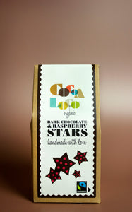 Cocoa Loco - Dark Chocolate and Raspberry Stars 100g